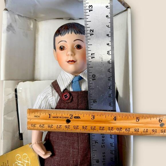 Ceresota Flour Boy Doll Porcelain Vintage Franklin Heirloom Mint in Box Size 12" - Picture 8 of 8